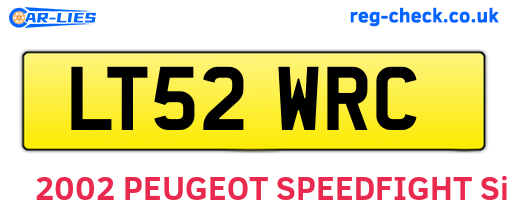 LT52WRC are the vehicle registration plates.