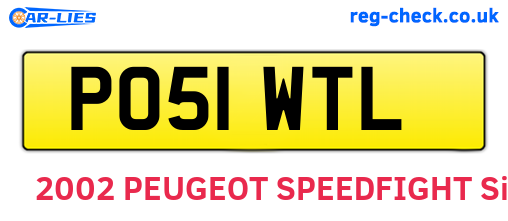 PO51WTL are the vehicle registration plates.