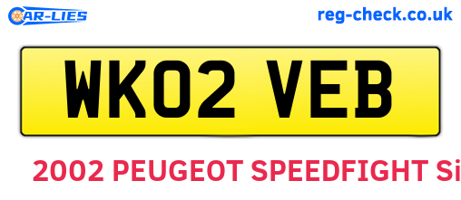 WK02VEB are the vehicle registration plates.