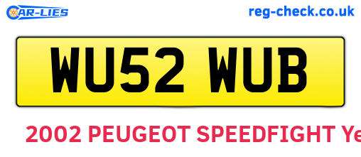 WU52WUB are the vehicle registration plates.