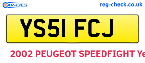 YS51FCJ are the vehicle registration plates.