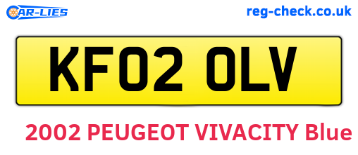 KF02OLV are the vehicle registration plates.