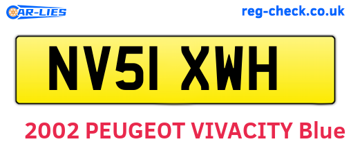 NV51XWH are the vehicle registration plates.