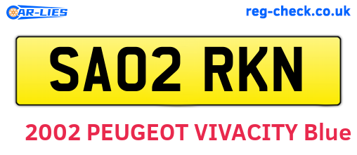 SA02RKN are the vehicle registration plates.