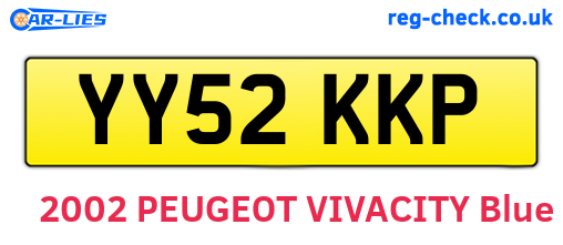 YY52KKP are the vehicle registration plates.