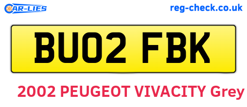 BU02FBK are the vehicle registration plates.