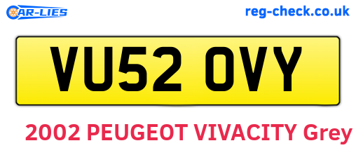VU52OVY are the vehicle registration plates.