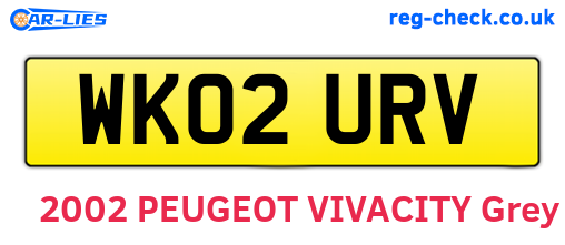 WK02URV are the vehicle registration plates.