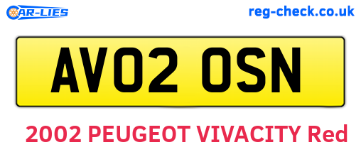 AV02OSN are the vehicle registration plates.
