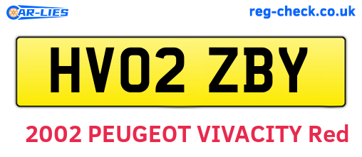 HV02ZBY are the vehicle registration plates.