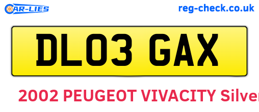 DL03GAX are the vehicle registration plates.