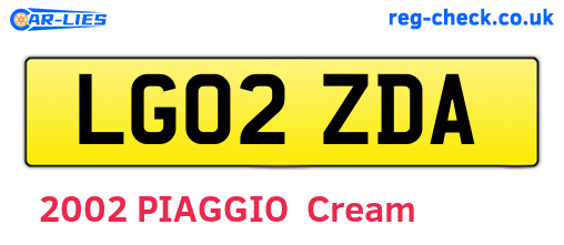 LG02ZDA are the vehicle registration plates.