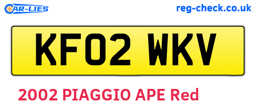 KF02WKV are the vehicle registration plates.