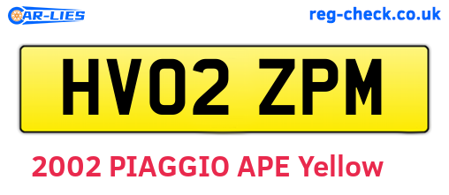 HV02ZPM are the vehicle registration plates.