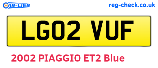 LG02VUF are the vehicle registration plates.