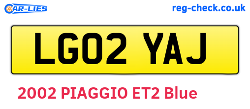 LG02YAJ are the vehicle registration plates.
