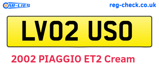 LV02USO are the vehicle registration plates.
