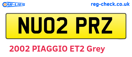 NU02PRZ are the vehicle registration plates.