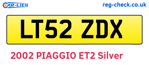 LT52ZDX are the vehicle registration plates.
