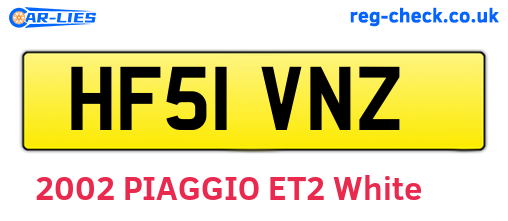 HF51VNZ are the vehicle registration plates.