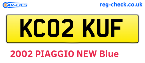 KC02KUF are the vehicle registration plates.