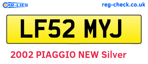 LF52MYJ are the vehicle registration plates.