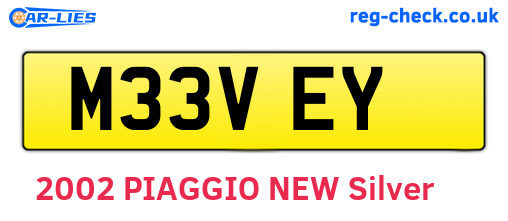 M33VEY are the vehicle registration plates.