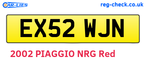 EX52WJN are the vehicle registration plates.