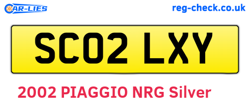 SC02LXY are the vehicle registration plates.