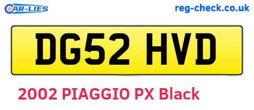 DG52HVD are the vehicle registration plates.
