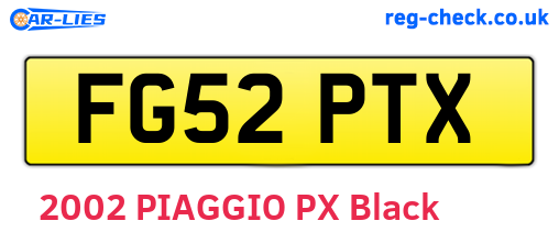 FG52PTX are the vehicle registration plates.