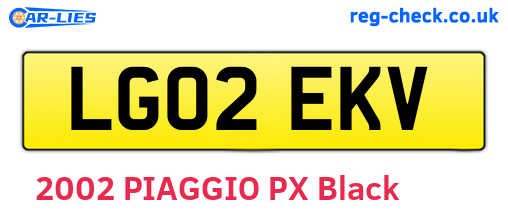 LG02EKV are the vehicle registration plates.