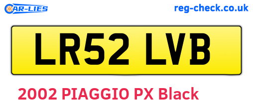 LR52LVB are the vehicle registration plates.