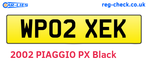 WP02XEK are the vehicle registration plates.