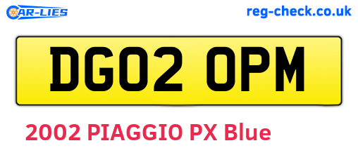 DG02OPM are the vehicle registration plates.