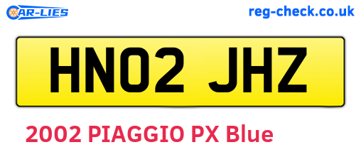 HN02JHZ are the vehicle registration plates.