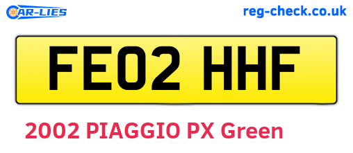 FE02HHF are the vehicle registration plates.