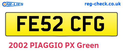 FE52CFG are the vehicle registration plates.