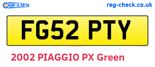 FG52PTY are the vehicle registration plates.