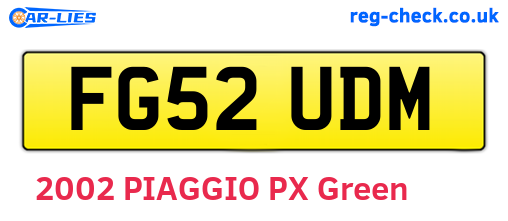 FG52UDM are the vehicle registration plates.