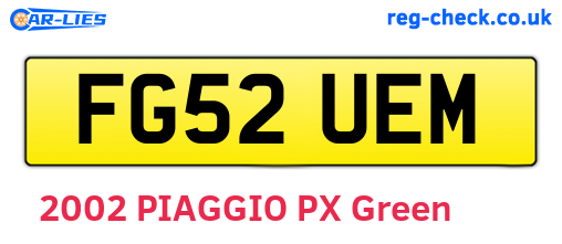 FG52UEM are the vehicle registration plates.