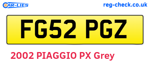 FG52PGZ are the vehicle registration plates.