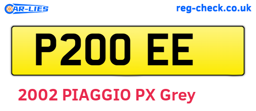 P20OEE are the vehicle registration plates.