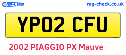 YP02CFU are the vehicle registration plates.