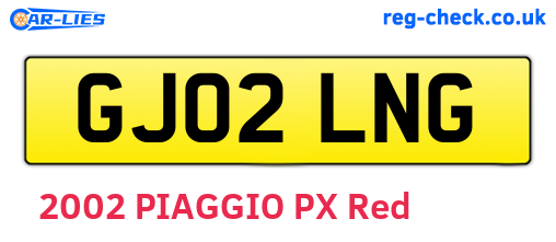 GJ02LNG are the vehicle registration plates.