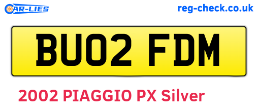 BU02FDM are the vehicle registration plates.