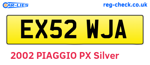 EX52WJA are the vehicle registration plates.