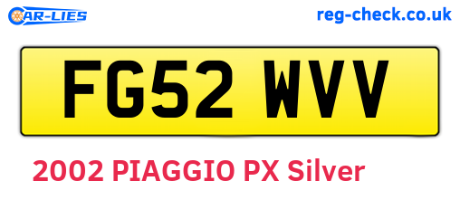 FG52WVV are the vehicle registration plates.