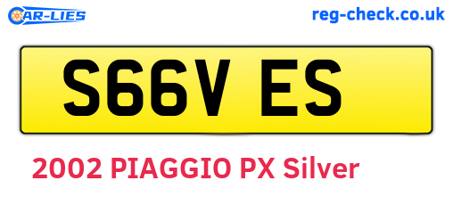 S66VES are the vehicle registration plates.