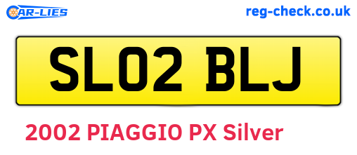 SL02BLJ are the vehicle registration plates.